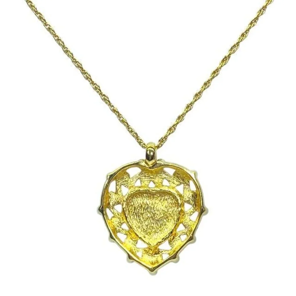 Christian Dior Necklace Pendant Vintage Accessories Small Accessories Heart GP - Picture 2 of 10